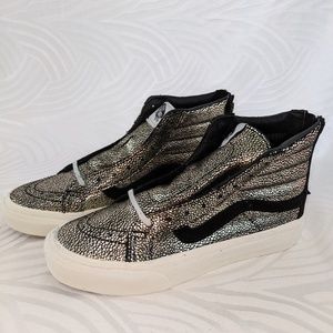 VANS Sk8-Hi Slim Zip Gold Shoes Womens 5.5